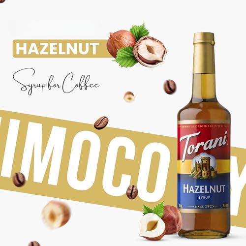 Jimoco® Syrup Pump Dispenser + Torani® Hazelnut Syrup (25.4 Fl Oz)