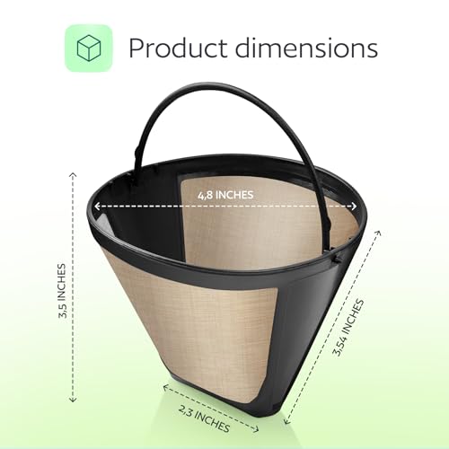 1 Pack #4 Reusable Permanent Cone Coffee Filters