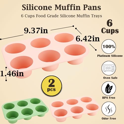 6 Cups Silicone Muffin Pan Set