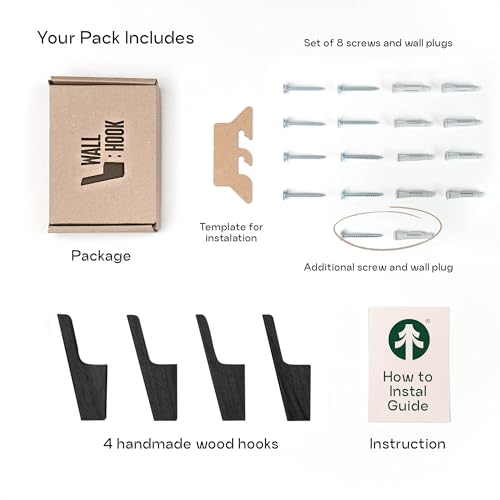 Wood Wall Hooks (4 Count)