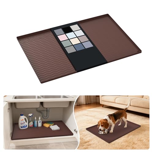 Waterproof Silicone Under Sink Mat 28'' x 22'' Shelf Liner for Kitchen and Bathroom