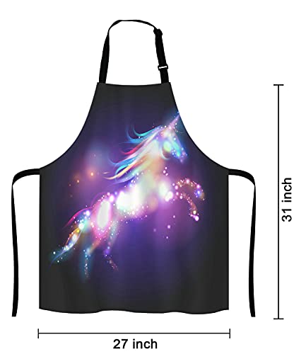 Unicorn Magic Design With Stars Adjustable Bib Apron