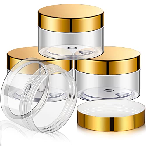 4 Pcs Plastic Jars Wide Mouth with Lids