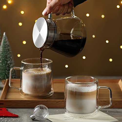 12oz Glass Coffee Mugs (2 Count)
