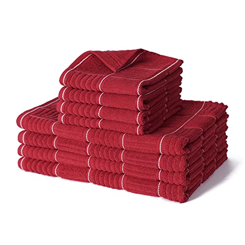 Red Kitchen Towels and Dishcloths Set (8 Count)