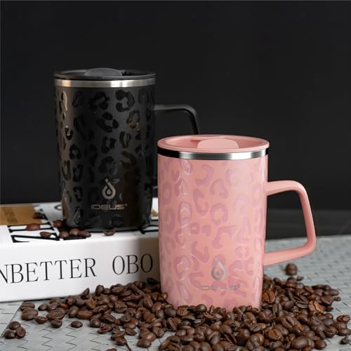 16 oz Insulated Coffee Mug with Lid and Handle