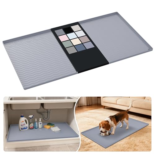 Waterproof Silicone Under Sink Mat 40'' x 22'' Shelf Liner for Kitchen and Bathroom (880 sq inch)