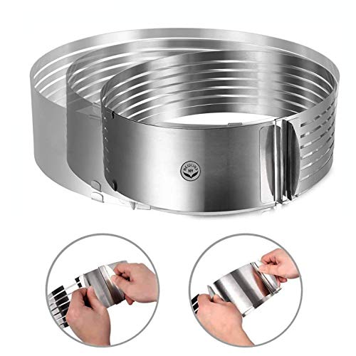 Stainless Steel Mousse Cake Rings 2 Pieces Cakes Slicer Adjustable Multilayer Circular Molding Plating Forming Round Pastry Rings