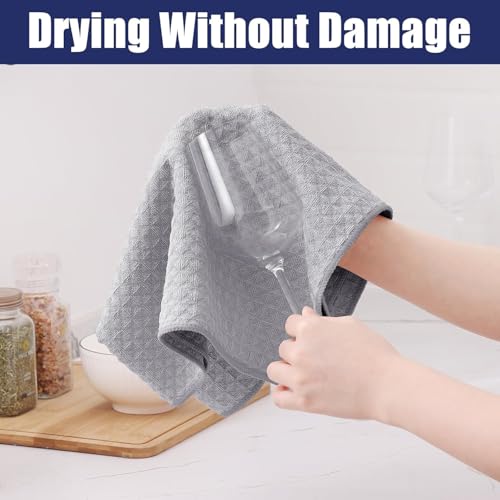 Microfiber Waffle Weave Kitchen Towels Set (8 Count)