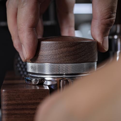 54mm Espresso Distribution Tool Walnut Coffee Distributor