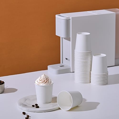 300Pack 4oz Disposable Paper Coffee Cups White Hot Coffee Cups (300 Count)