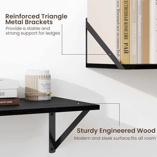 Deep Floating Shelves for Wall (2 Count)