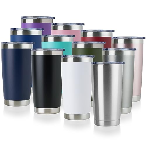 20oz Stainless Steel Tumbler Bulk with Lid (12 Count)