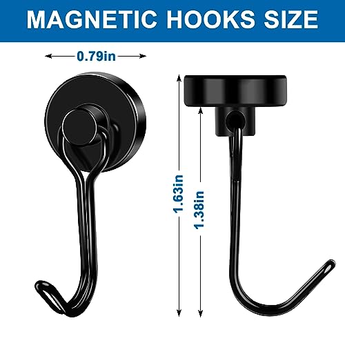 Magnetic Hooks Magnet Hook for Cruise Cabins Fridge 40LBS 6Pack (6 Count)