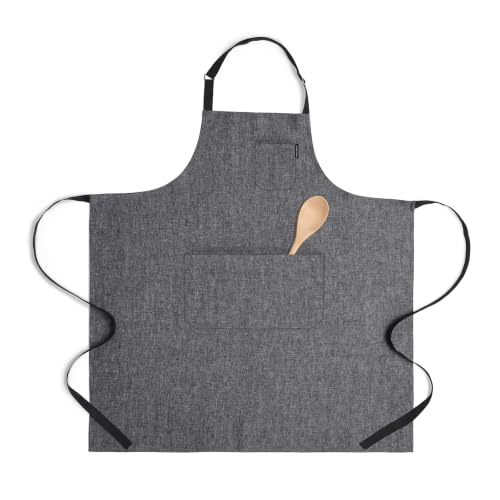 100% Pure Linen Apron Black