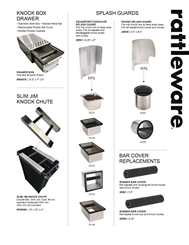 Stainless Steel Espresso Knock Box Holder 9.25x5.5x4" for Cafe