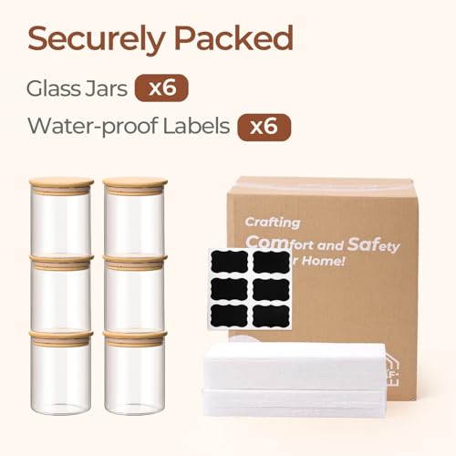Glass Storage Containers with Lids 0.8 Qt (6 Count)