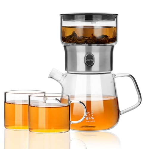 Modern Glass Infuser Pot Set with 2 Cups