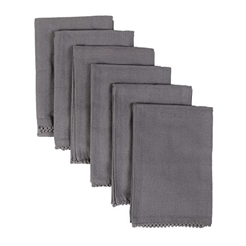 Hand Towels 100% Cotton Solid Kitchen Dish Cloths 18"x 28" (6 Count)