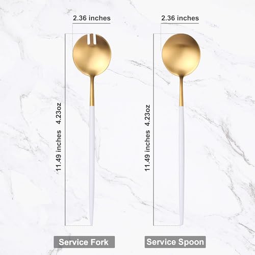 White Gold Salad Serving Utensils (2 Count)