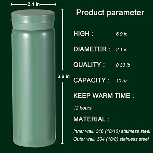 10oz Mini Water Bottle Stainless Steel Thermos Small Flask