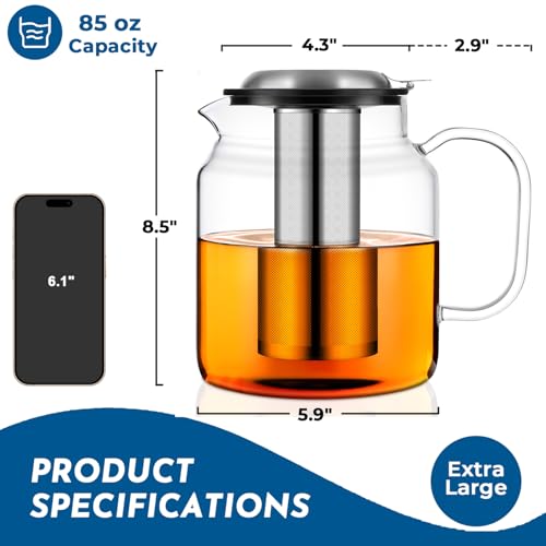 85oz Glass Teapot with Infuser (85 Count)