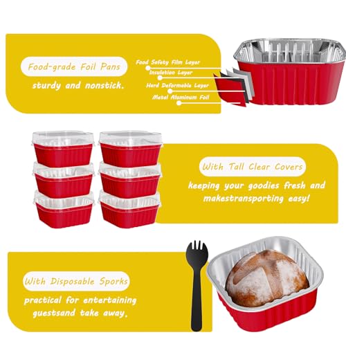25 Pack Mini Cake Pans with Lids (25 Count)