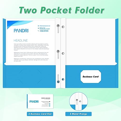 100 Pack Two Pocket Paper Folders with Prongs
