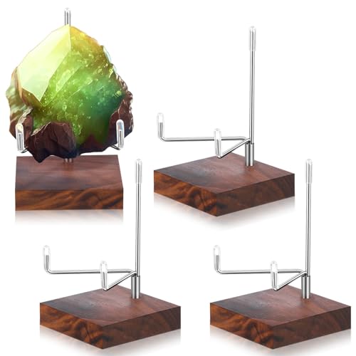4 Pcs Rock Display Stand Wood Base (4 Count)