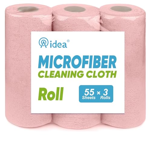 Microfiber Cleaning Cloth 165 Sheets 3 Roll (165 Count)