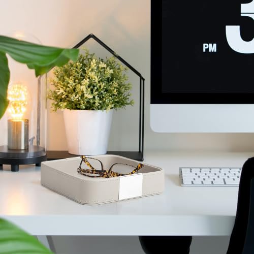 Leather Tray Desktop Storage