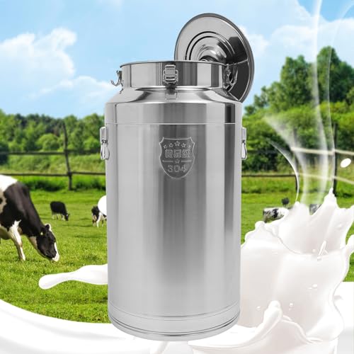 Stainless Steel Milk Bucket with Sealing Lid and Carry Handle
