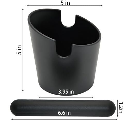 5 inch Coffee Knock Box Espresso Knock Box with a longer detachable Knocking Rod Shock