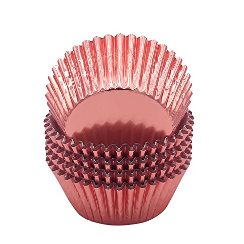 Standard Rose Gold Foil Cupcake Liners Muffin Baking Cups for Party and More (100 Count)