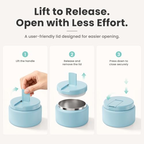 13.5oz Soup Thermo for Hot Food Kids with Buckle Lid Insulated Vacuum Food Jar Wide Mouth Leakproof Stainless Steel Lunch Container