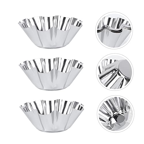 6Pcs Stainless Steel Chrysanthemum Tart Pans Non