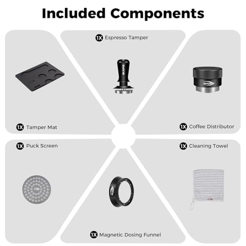 58MM Espresso Tamper Kit Black 6 IN 1 (16 Ounce)