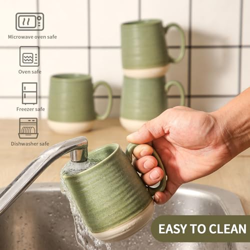Large Ceramic Coffee Mugs Set (4 Count)