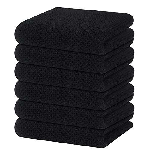 100% Cotton Waffle Weave Kitchen Dish Towels 6 (6 Count)