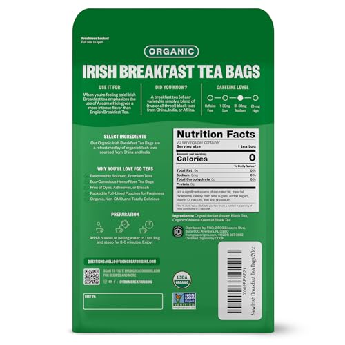 Organic Irish Breakfast Tea (20 Count)