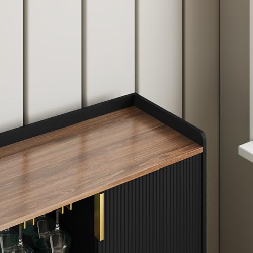 48" Wine Bar Cabinet with Fluted Texture