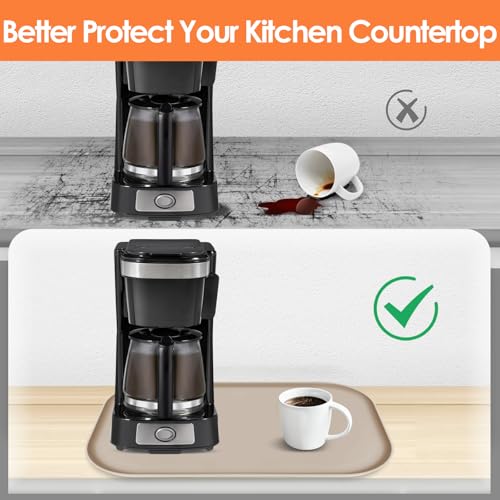 Silicone Coffee Maker Mat with Lip for Countertops