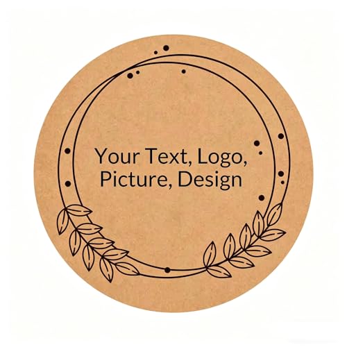 Custom Stickers Kraft Paper Labels Personalized Withe Text (100 Count)