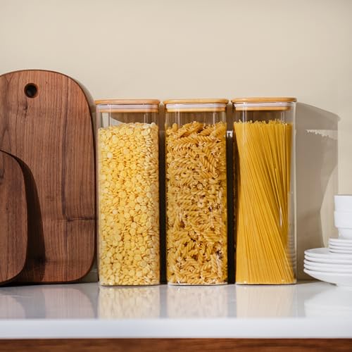71oz 2.2Qt Square Glass Storage Containers with Lids 3 (3 Count)