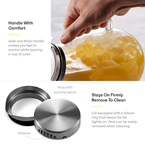 84 OZ Glass Pitcher With Stainless Steel Lid