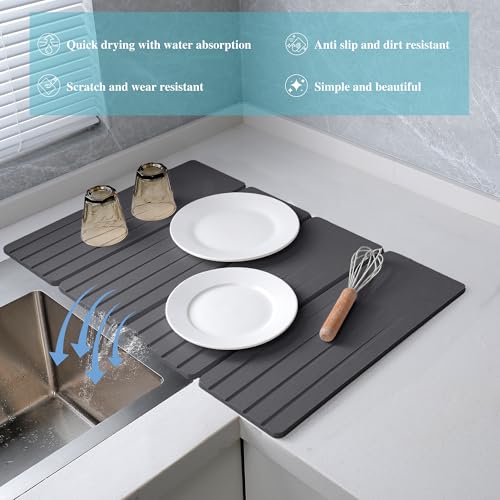 Extral Large Quick Dry Stone Drying Mat for Kitchen Counter