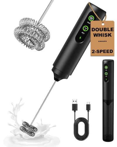 2 Speed Rechargeable Milk Frother Handheld