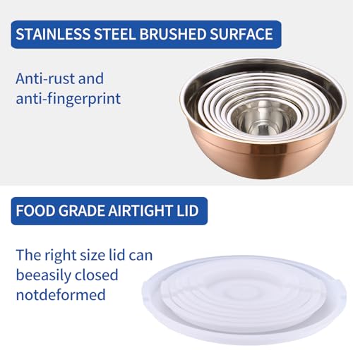 Rose Gold Mixing Bowls With Airtight Lids