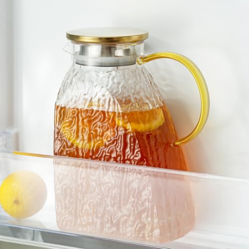 Water Pitcher Glass Jug With Lid and Spout
