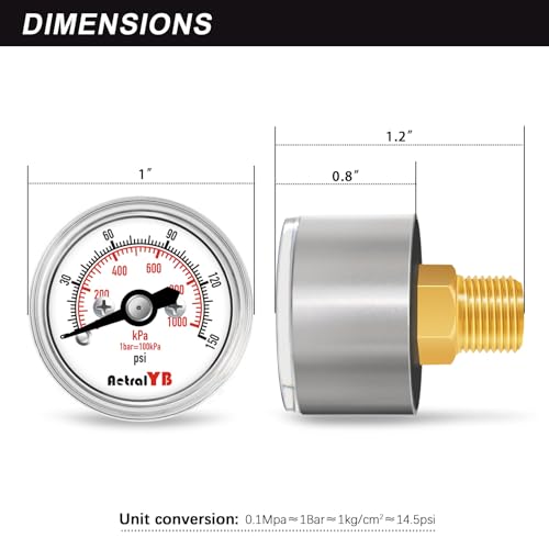 Mini 1 Inch Pressure Gauge
